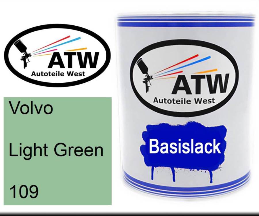 Volvo, Light Green, 109: 1L Lackdose, von ATW Autoteile West.